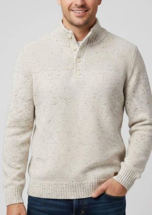 The Normal Brand Mens Seawool Nep Popover Top In Cream