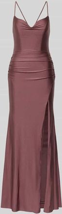 Mascara Slim Fit Abendkleid mit Gehschlitz in Altrosa, Gr&ouml;&szlig;e 32