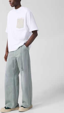 Marni Mens Belted wide-leg rugged canvas pant