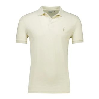 Polo Ralph Lauren Tops, Heren, Beige, L, Korte Mouw Creme Poloshirt