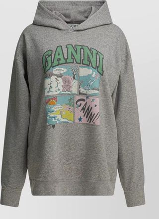 Ganni bear comic cotton hoodie