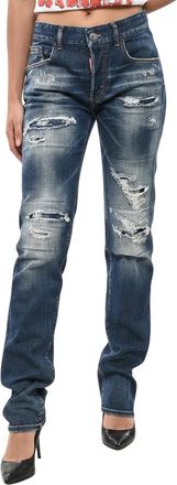 Dsquared2 Blue Straight Mid Rise Jeans