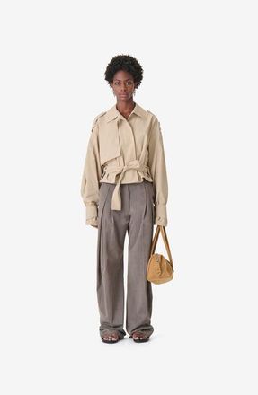 Iro Zynia Cropped Trench Jacket in Sea Shell at Nordstrom, Size 40 Eu
