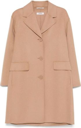 Max Mara Single-Breasted Coats, female, Brown, Size: XS Single-Breasted Coat