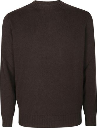 FILIPPO DE LAURENTIIS Maglia Girocollo Cashmere Fin 7 - Heren - Cashmere truien - Bruin - 2XL - Truien & Vesten