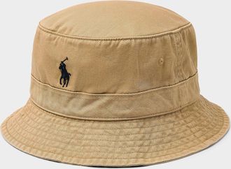 Polo Ralph Lauren Mens Minimalist logo wheat bucket hat