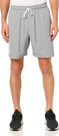 Under Armour Mens Comfort Swim Trunks, Shorts with Drawstring Closure & Full Elastic Waistband, Ua Logo Print - Steel, XL