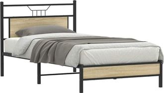 vidaXL Estructura de cama sin colchón madera roble Sonoma 100x190 cm Vidaxl