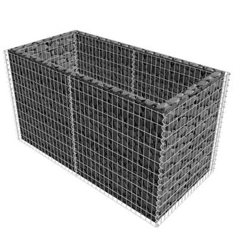 Berkfield Home Durable Gabion Raised Bed Steel 180x90x100 cm Silver | Size: 180 x 90 x 100 cm