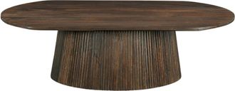 Moloo de centro ovalada de madera maciza marr&oacute;n