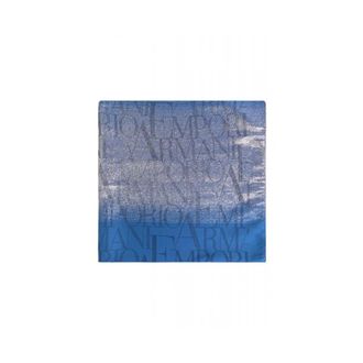 Emporio Armani Accessoires, unisex, Blauw, ONE Size, Polyester, Logo Sjaal