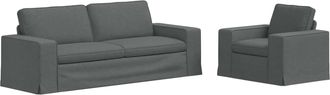 vidaXL Juego De Sof&aacute; 2 Uds. Gris Oscuro Tela Vidaxl