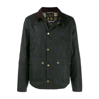 Barbour Reelin Waxed Jacket - Heren - Zomerjassen - Groen - L - Katoen - Jassen