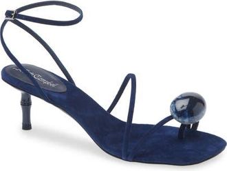 Jeffrey Campbell Carnelian Sandal in Navy Suede Combo at Nordstrom, Size 8.5