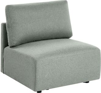 Beliani Chair Module Green Fabric 1 Seat Armchair Modern Style Living Room MESNALI