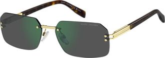 Marc Jacobs Rechthoekige Zonnebril - Heren - Zonnebrillen - Geel - 60 MM - Accessoires