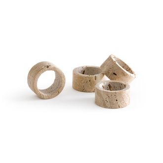 AM.PM Set van 4 servetringen in travertijn, Trevi