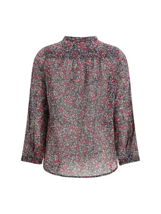Isabel Marant Womens Maria Blouse Crushed Berry Cotton Shirt