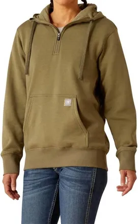 Ariat Rebar Skill Set 1/2 Zip Hoodie In Deep Lichen Heather