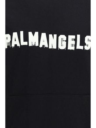 Palm Angels Logo-Printed Cotton Hoodie - Black
