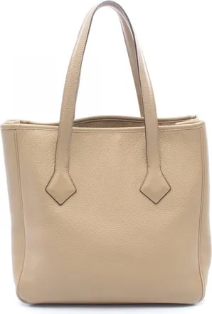 Herm&egrave;s Brown Taurillon Clemence Leather Handbag Tote Bag (Pre-Owned)