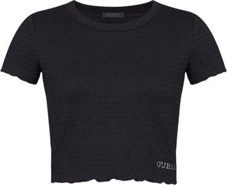 Guess Mujer, Camisetas, Negro, Talla: S