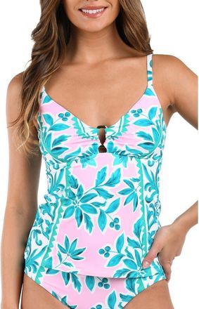 La Blanca Opulent Tankini Bikini Top in Pink Multi at Nordstrom Rack, Size 16