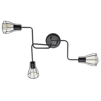 Netlighting Tube Multi Arm Semi Flush Ceiling Light Black 82cm