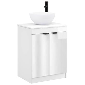 vidaXL Juego De Muebles De Ba&ntilde;o Blanco Brillante Madera De Ingenier&iacute;a Vidaxl