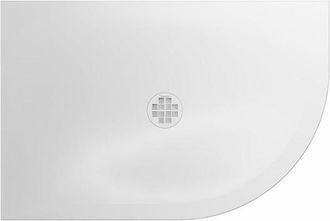 Crosswater Creo Offset Douchebak - 120x80x2.5cm - kwartrond - rechts - wit