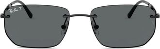 Ray-Ban rimless rectangle-frame sunglasses - unisex - Metal/Acetate - 56 - Black