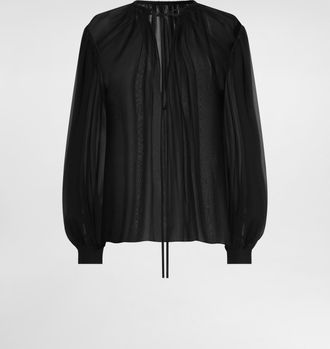 Dolce & Gabbana Silk Chiffon Top - Woman Shirts And Tops Black Silk 40