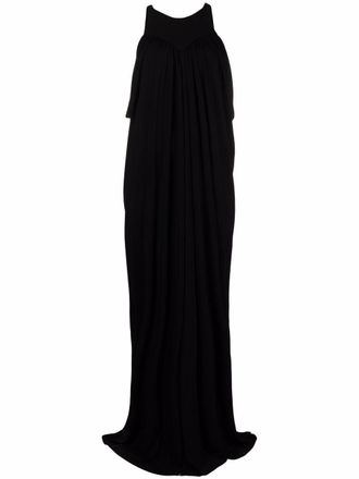 Alberta Ferretti sleeveless draped evening dress - women - Viscose - 36 - Black