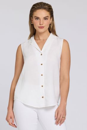 NYDJ Gabrielle Mouwloze Linnen Blouse