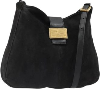 Fendi Pre-owned Vintage Schoudertas - Dames - Vintage Schoudertas - Zwart - ONE Size - Su&egrave;de - Vintage