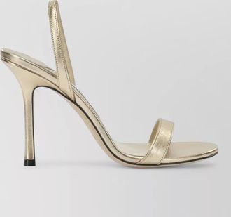 Jimmy Choo London Jenn 100mm metallic open toe stiletto sandals