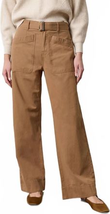 Lilla P Slant Pocket Twill Pant In Pecan