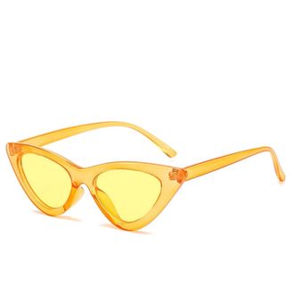 Generic Small Frame Outdoor Mens And Womens Sunglasses Sports Vacation Decorative Sun Glasses(Yellow)