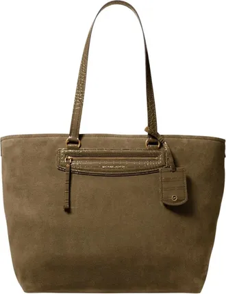 Michael Kors Tassen, Dames, Groen, ONE Size, Polyester, Jet Set Travel Extra-Large Suede Tote Bag