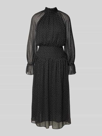 Mango Midikleid mit kleinem Stehkragen Modell POLKY in Black, Gr&ouml;&szlig;e XL