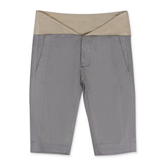Roni Ilan SATIN AND MUD DYED JERSEY SILVER SHORTS