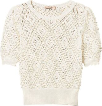 Twinset Short-Sleeved Knit Cotton Sweater