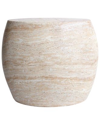 Empire Art Direct Luna Elegance Travertine Finish Italian Design Side Table