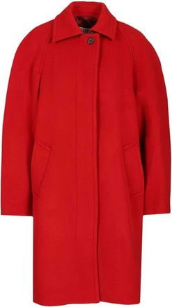 Filippa K Cocoon Coat - Dames - Mantel - Rood - XS - Wol - Jassen