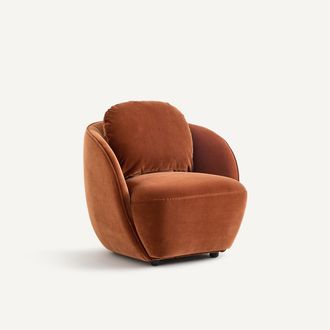 AM.PM Fauteuil in fluweel, bolvormig, Alpine