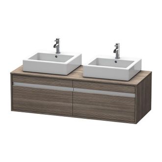 Duravit Mueble Lavabo De Pared Duravit Ketho 6697, 2 Extra&iacute;bles, 1400mm, Para 2 Lavabos De Sobre Encimera, De Doble Cara, Color (frente/cuerpo): Pino Terra De