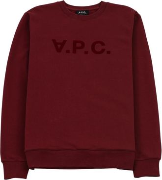 A.P.C. Sweatshirt met Velvet Logo - Heren - Sweatshirts - Rood - M - Katoen - Hoodies & sweatvesten