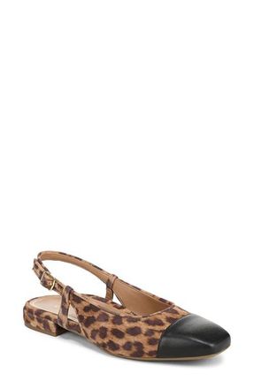 Vionic Petaluma Slingback Flat in Tan Leopard at Nordstrom, Size 9.5
