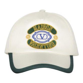 Valentino Garavani Hats & Caps, male, Beige, 57 CM, Baseball Cap Front Detail