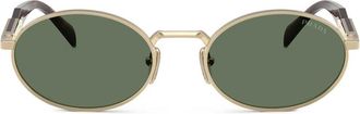 Prada oval-frame sunglasses - women - Acetate/Metal - One Size - Gold